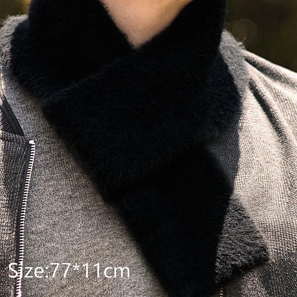 Premium vinterscarf för män, mjuka stickade halsdukar, kamel Black