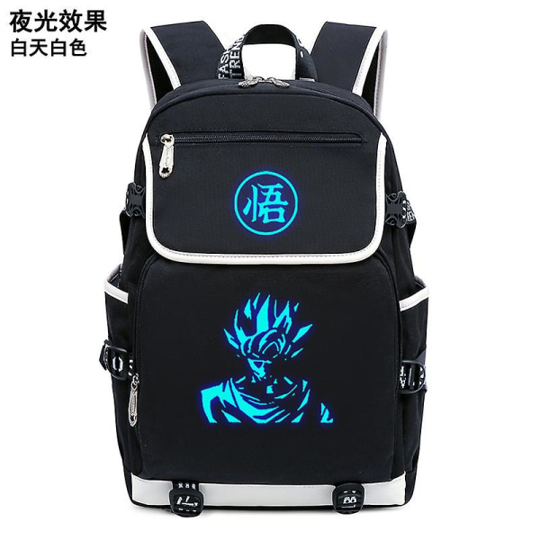 Lysende Dragon Ball Rygsække Usb Udendørs Kvinder Mænd Goku Laptop Skole Tasker Rejse Kapacitet Mochila Escolars Black
