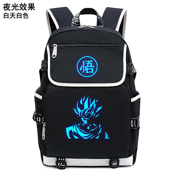 Valaiseva Dragon Ball -reppu Usb Ulkona Naiset Miehet Goku Kannettava Koulureput Matkustaa Kapasiteetti Mochila Escolars Khaki