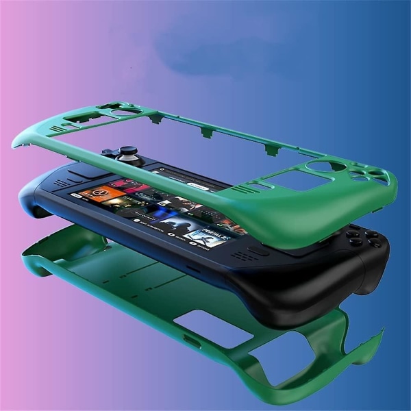 Case med stativ, spelkonsol Tillbehör för Steam Deck Hard PC Militärklass Case Kompatibel med Steam Deck green