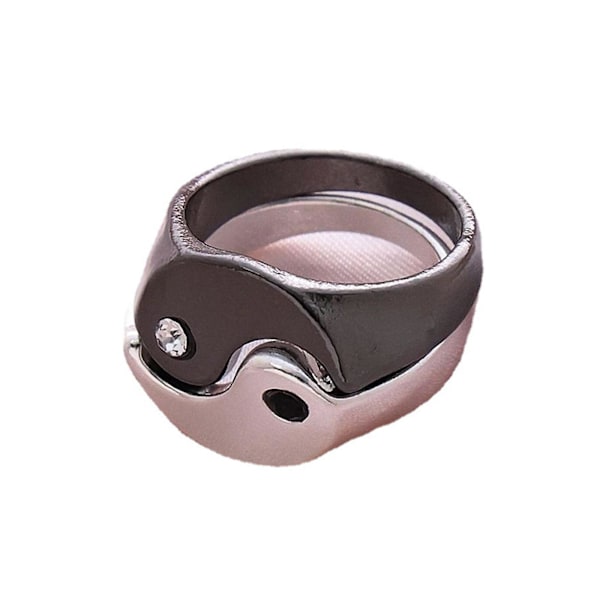 Trendy Punk Ringe Legering Yin Yang Gossip Stapelring Til Studerende Teen Søster 2x