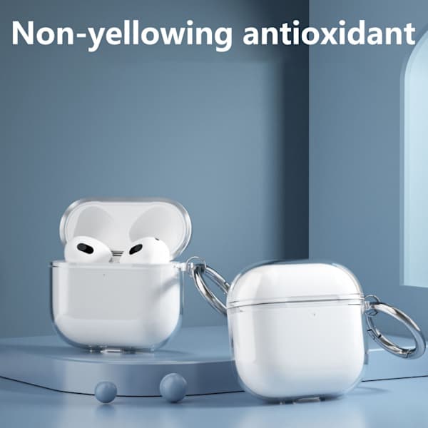 Silikonskal för Airpods4 Hög Transparens Skyddsskal Blå Blue