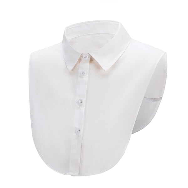 1 Stykke Hvit Falsk Krage Avtakbar Dame Halv Skjorte Hem White