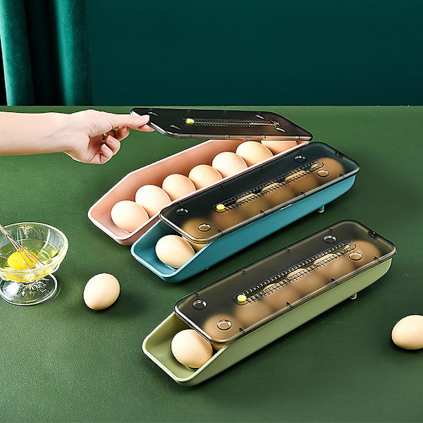 Egg Oppbevaringsbeholder Husholdnings Fargerik Stabelbar Egg Frisk Oppbevaringsboks Green