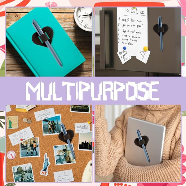 6 stk. Pen Loop Holder til notesbøger, selvklæbende pen holder clip, indtrækkelig pen holder, elastisk blyantholder til børn til notesbøger, tidsskrifter