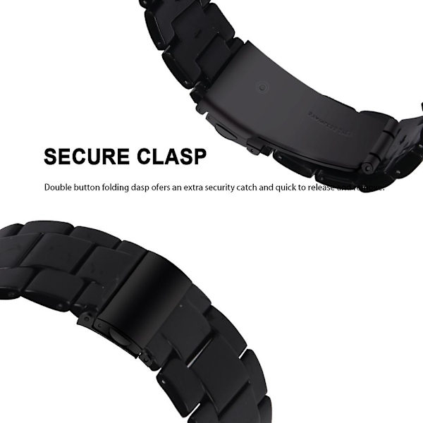 Ersättningsarmband för Garmin Vivoactive 4, 22 mm vattentätt klockarmband i harts Black Style M Garmin Vivoactive 4