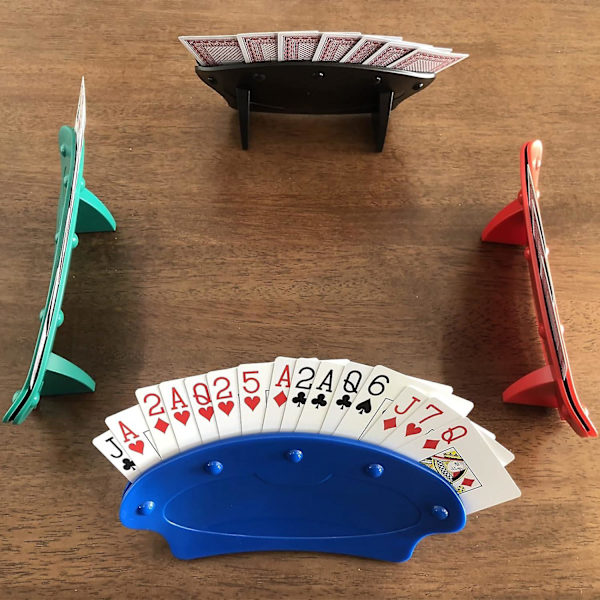 4 korttipakan pidikkeen sarja lapsille ja senioreille, kädet vapaana korttipidikkeet pokerijuhliin, perheen korttipeli-iltoihin