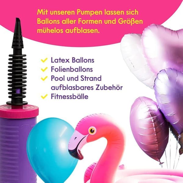 Ballonpumpe Sæt med 2 - til Hurtig og Nem Oppustning - Manuel Ballonpumpe