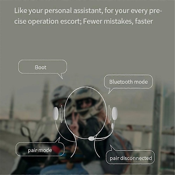 2 stk. Bluetooth Intercom Motorcykel Full Helmet Bluetooth Headset til 2 Kørere Intercomunicador Trådløs