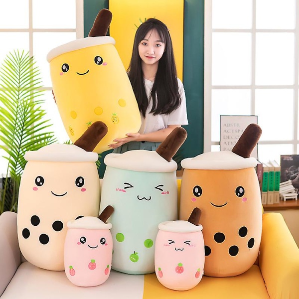 25cm Sød Bubble Tea Familie Plys Frugt Drikkeflaske Jordbær Ananas Mælkete Kop Pude Pude Børn Plys Legetøj 2 25cm