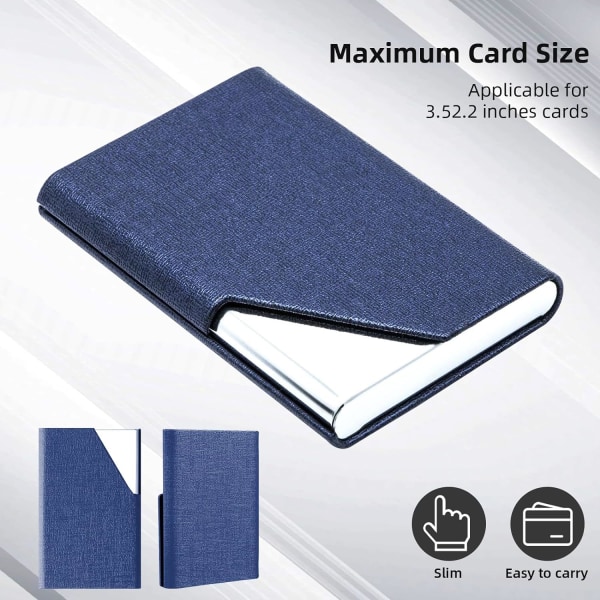 Käyntikorttikotelot, Ammattimainen PU-nahka ruostumaton teräs Case Metallinen case magneettilukolla, korttipidike