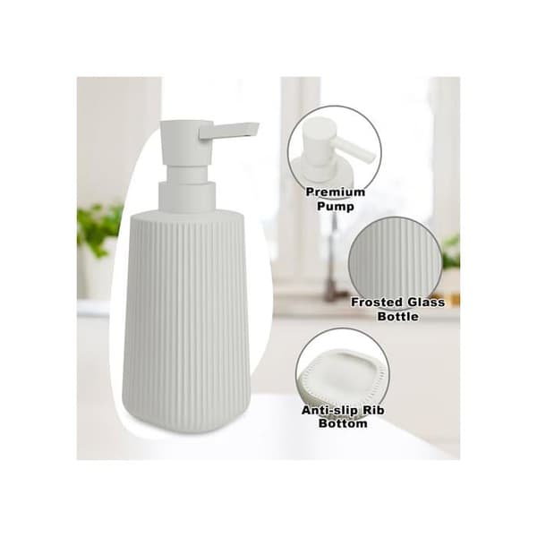 Moderne såpedispenser, såpedispenser i glass, baderomssåpedispenser, 250 ml (beige - 2 stk)