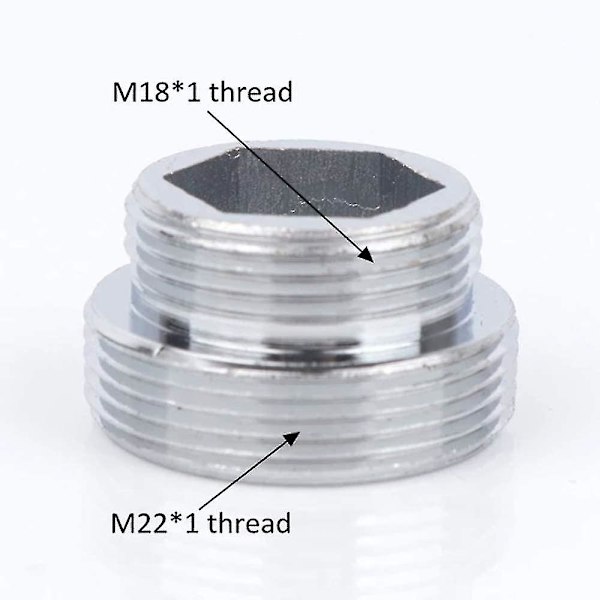 Sæt med 2 massive metalkranadaptere til køkkenhaneudlufter (m18 til M22)