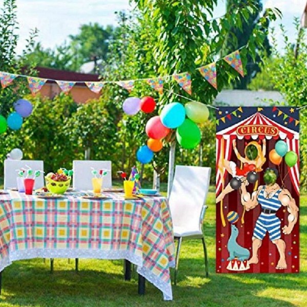 Karneval Cirkus Fest Dekoration Karneval Foto Dörr Banner Bakgrund Rekvisita, Tyg Foto Dörr Banne