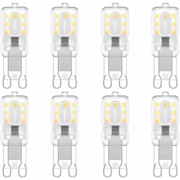 G9 LED-pære, G9 LED 220V Naturlig hvid 3000K 3W halogenækvivalent 30W halogenlys 8-pak - Perfet