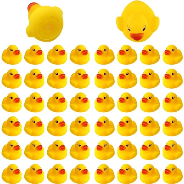 50pcs Rubber Duck Bath Toy for Kids Float and Squeaky Mini Yellow Ducks Bathtub Toys for Shower/Birthday/Party Accessories