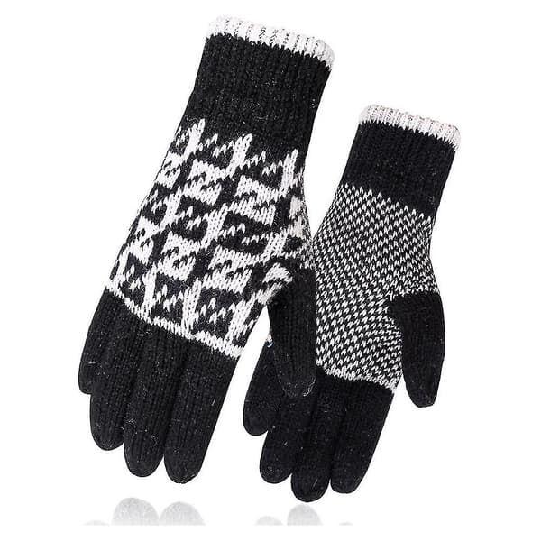 Vinterhandskar för män och kvinnor - Tjocka -20f stickade pekskärmslöparhandskar