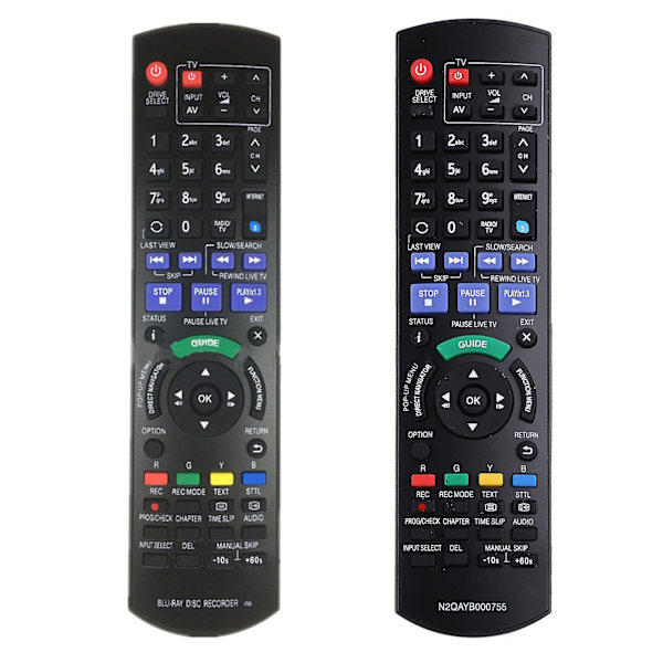 Kulutusta kestävä Blu-ray-levyn tallentimen kaukosäätimen korvaus Panasonicille