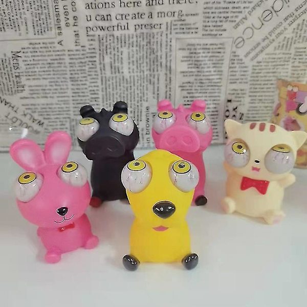 Squishy Squeeze Legetøj Stress Squeeze Legetøj Voksen Popping Out Eyes Squeeze Legetøj A9 Black pig