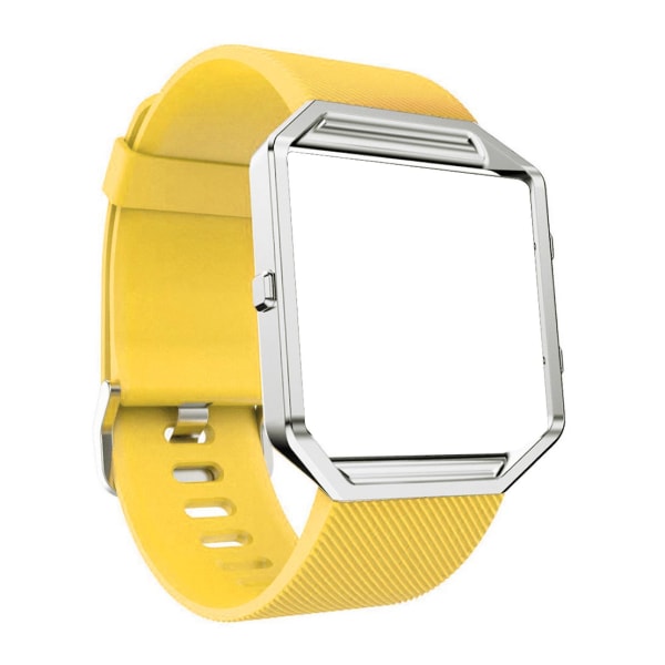 Urrem Twill Print Justerbar Silikone 23 mm Slidbestandig Armbåndsur Armbånd Kompatibel Blaze Yellow
