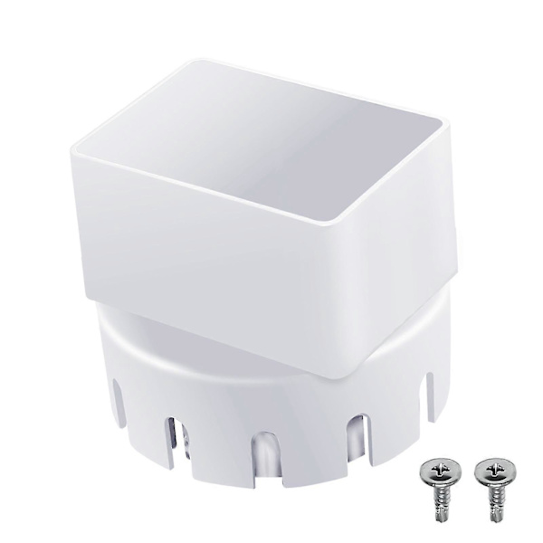Ruuveilla varustettu syöksytorven adapteri sadevesikouru PVC-viemäriputken liitos 3 tai 4 White 4x3inch