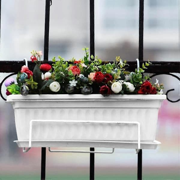 5-pakning 43 cm hvit blomsterkasse vinduskasse plast