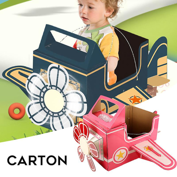 Cartoon Plane Craft Paper Wearable DIY Toys Educational Toys for Children Carton Craft Toys Green