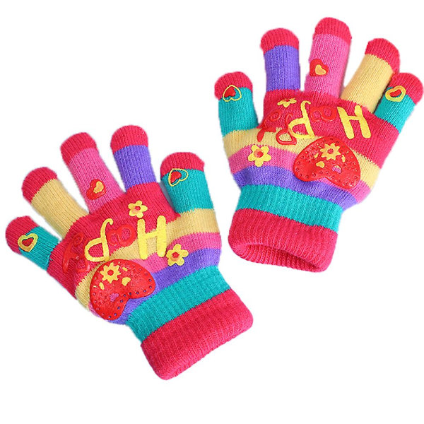 Barnehansker for jenter/gutter Unisex varme myke vinterhansker Style 6
