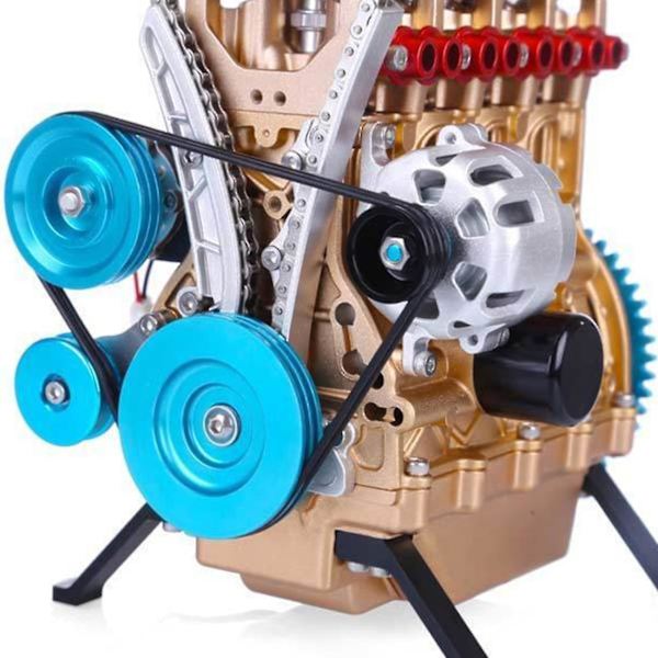 Mini Inline Fire-cylinder Motor Model Kit Legetøj Til Voksne Resin Smykker