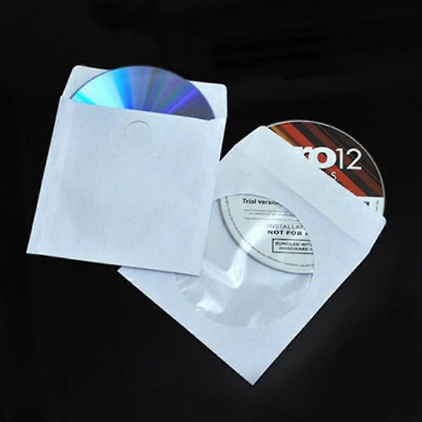 100 stk. papirkonvolutter for DVD-plate 8/12 cm Media Papirkonvolutter Holder 8cm