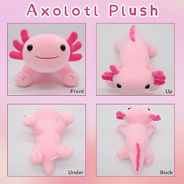 Axolotl plyschleksaker 10,5'' Mjuk söt Axolotl plyschdjur, Kawaii Axolotl plyschdocka, Rosa Axolotl plyschleksak Söt Axolotl plyschleksak Kudde F pink