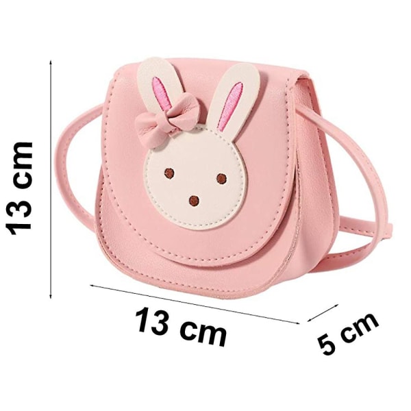 Pige skuldertaske, børn søde hare crossbody taske håndtaske mini prinsesse messenger tasker pung med justerbar rem til børn piger Pink