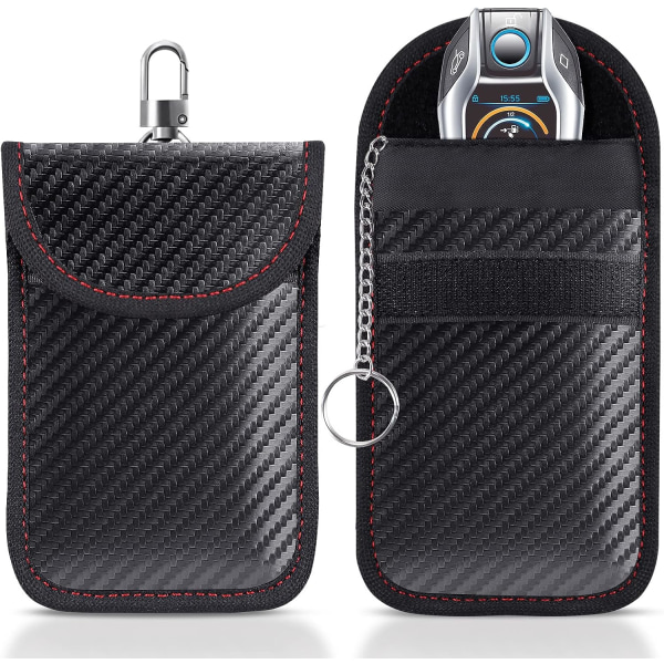 Taske til bilnøgler, 2-pak taske | Bilnøgle signalblokerende pose | Keyless Entry Car Key Case | RFID-blokeringstaske til bilsikkerhed |