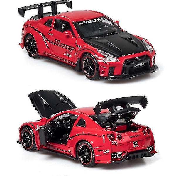 Nissan Gtr R35 automalli valolla ja avattavalla ovella, musiikkisimulaatioajoneuvo Black