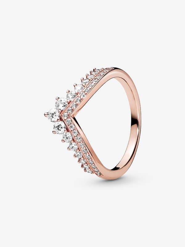 Pandora - Princess Wishbone Ring - 14k roséguldplätering Circumference: 56mm