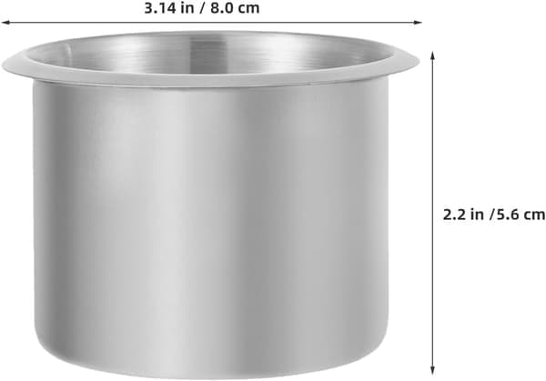3 stk. båtkoppholder i rustfritt stål, innfelt drikkeholder for båt, bobil, bil, armlenebord, sofa