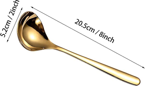 8-tums guld liten slev sked Sus304 rostfritt stål slev serveringsslev Crday present