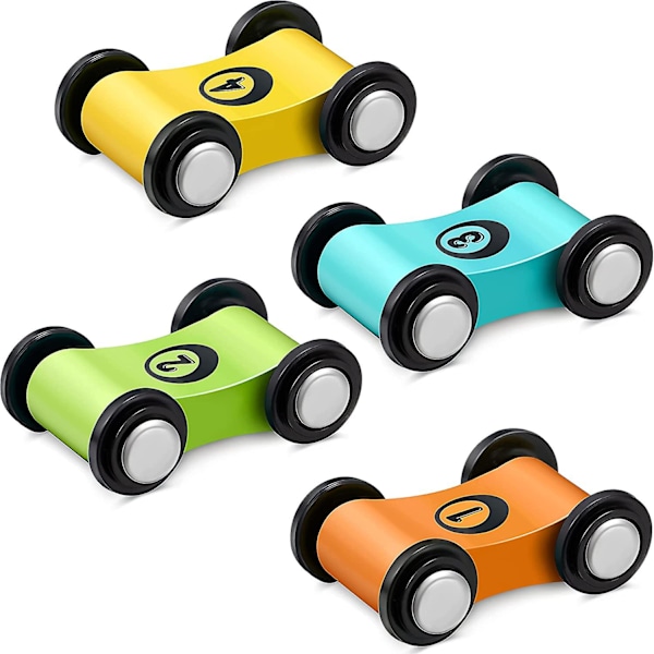 4 Stykker Tre Mini Biler Tre Bil Rampe Løpebane Lekebiler For Alderen 1 2 3, Julegave Tre Løpebane Bil Rampe Racer Mini Biler Lekesett R
