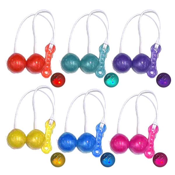 6 st Sinknap Små Boll ABS Leksak Ljudeffekt Intressant Hög Hastighet Rotation Säker Lindra Tråkighet Avkoppling Pro-clackers Boll - Slumpmässig Färg 4cm With Light