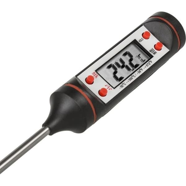 Digitalt penntermometer med sonde for mat, mattermometer fra -50°C til ca. +300°C, LCD-skjerm
