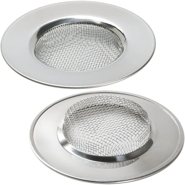 Bruseafløbssi Køkkenvaskpropper - Afløbsfilter i rustfrit stålnet - 7,6 cm (3 tommer)