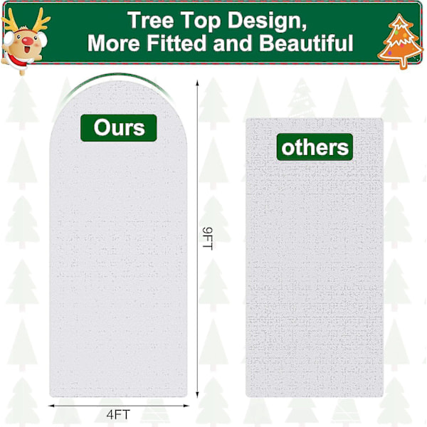 9 x 4 fods Opretstående Juletræ Opbevaringspose - Justerbare Juletræ Opbevaringsdæksler - Ikke-vævet Kb