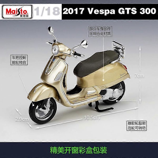 1:18 Vespa P150x 50 98 Gtr Gts 300 Lxv 2013 Sprint 150 Abs Scooter Motorcykel Simulation Legeringsmodell Retro Motorcykel PK 125 Automatica