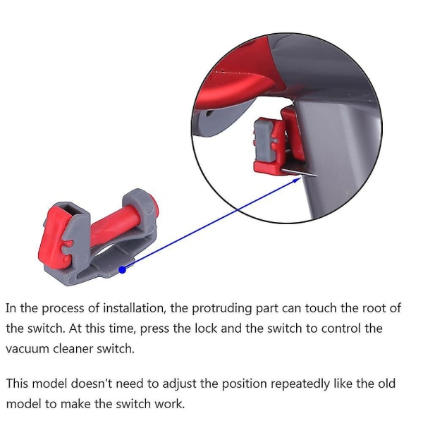 Triggerlås Botten För Dyson V6 V7 V8 V10 V11 Dammsugare Grå 2st Hy