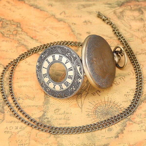 Antik watch Assassin's Creed stil romerska siffror halsband watch Bronze Necklace