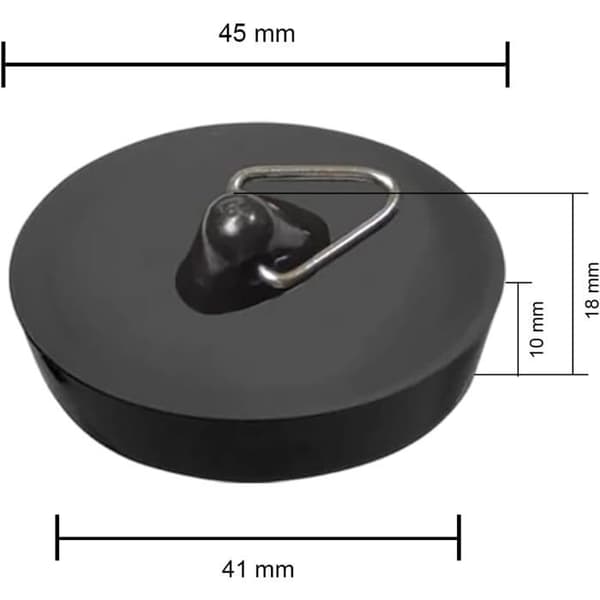 2-delt avløpspluggsett, vaskeplugg for avløp Ø 41 til 45 mm, kjøkken, bad