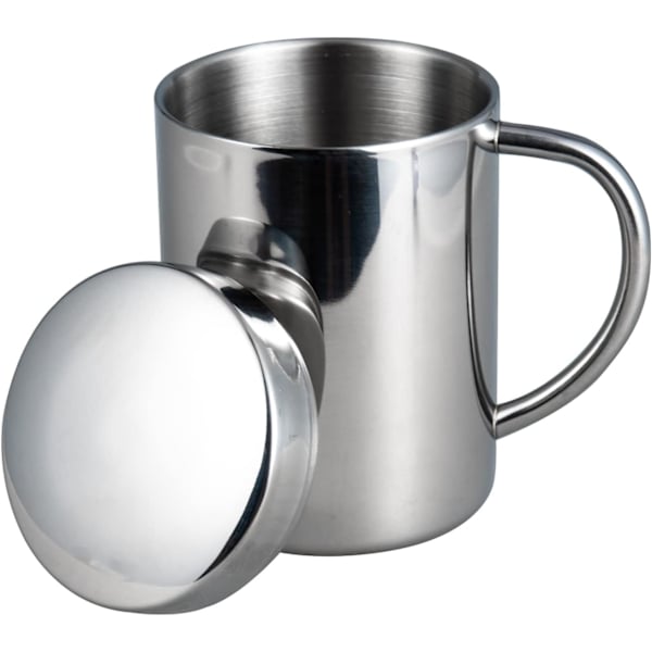 13,5oz/400ml Camping Mug Kaffe Mugg Kopp Dubbelväggig Rostfritt Stål Drickmugg med Lock för Hemma Kontor Camping Picknick