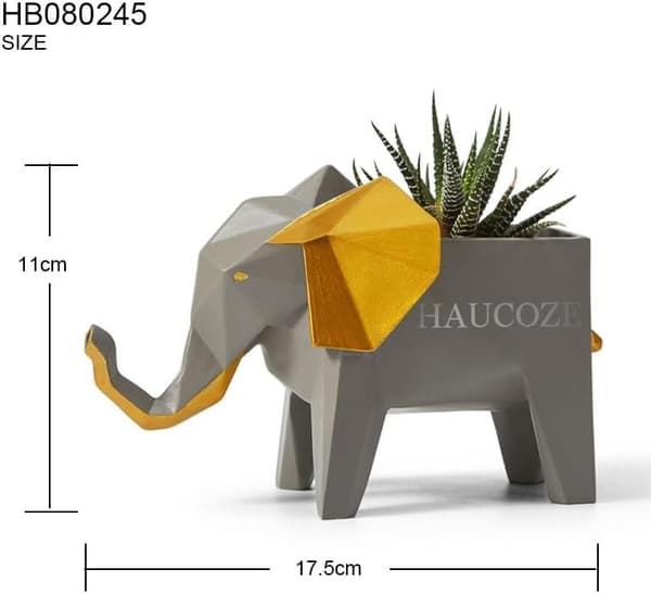 Elefant gave kunst dekor blomsterpotter dyrefigurer statue moderne skulptur polyresin 17 cm