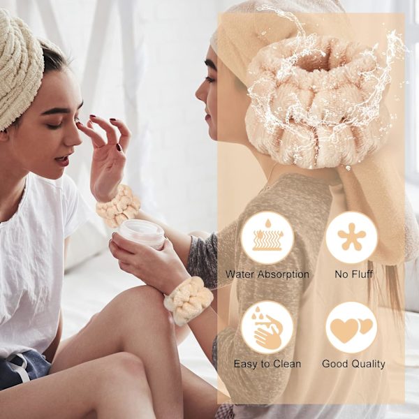 Ansigtsvask Armbånd Spa Vask Ansigt Svedbånd Makeup Elastisk Håndled Vask Bånd Absorberende Håndklæde Armbånd Armbånd