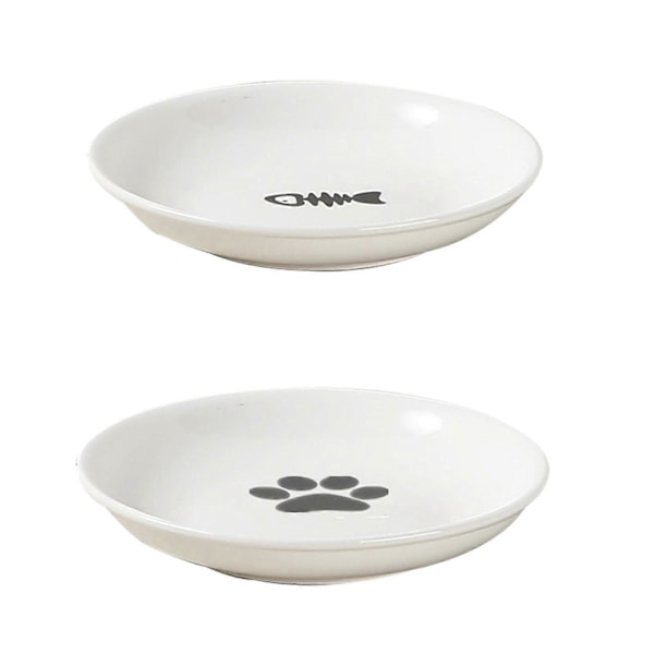 Keramisk Kat Hævet Skål Hævet Mad MED/ Jernstativ Til Små Kæledyrshunde Teddy 1 Fish bone plate